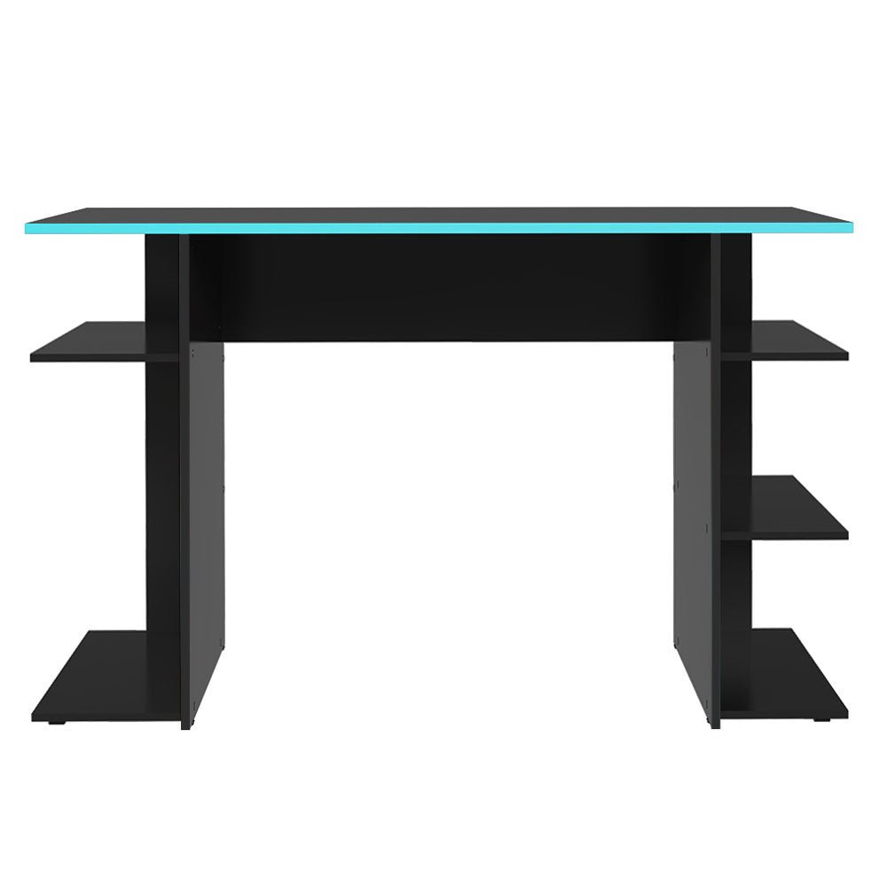 Escritorio Gamer Negro y Azul 120x76cm con Organizador de Libros - ESCRITORIOS | Bylmo