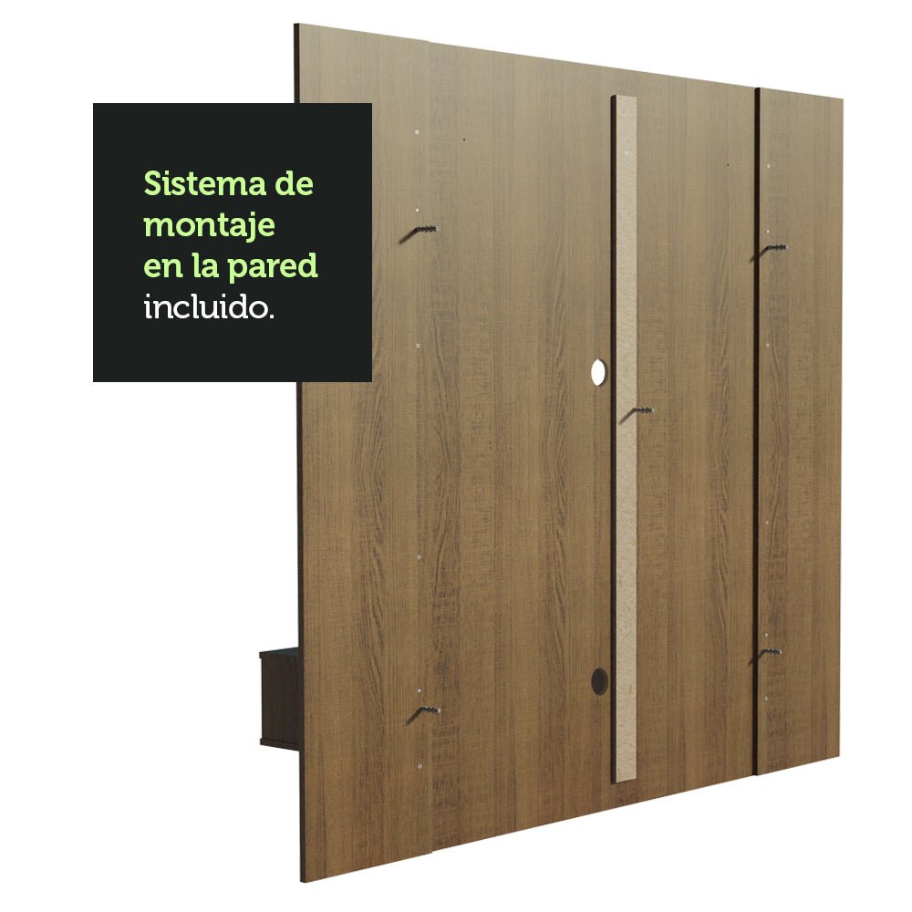 Panel de TV Arizona Marron 130x136cm para TV Hasta 50" Pulgadas con Ranuras para Cables y con Dos Compartimientos - MUEBLES DE TV | Bylmo