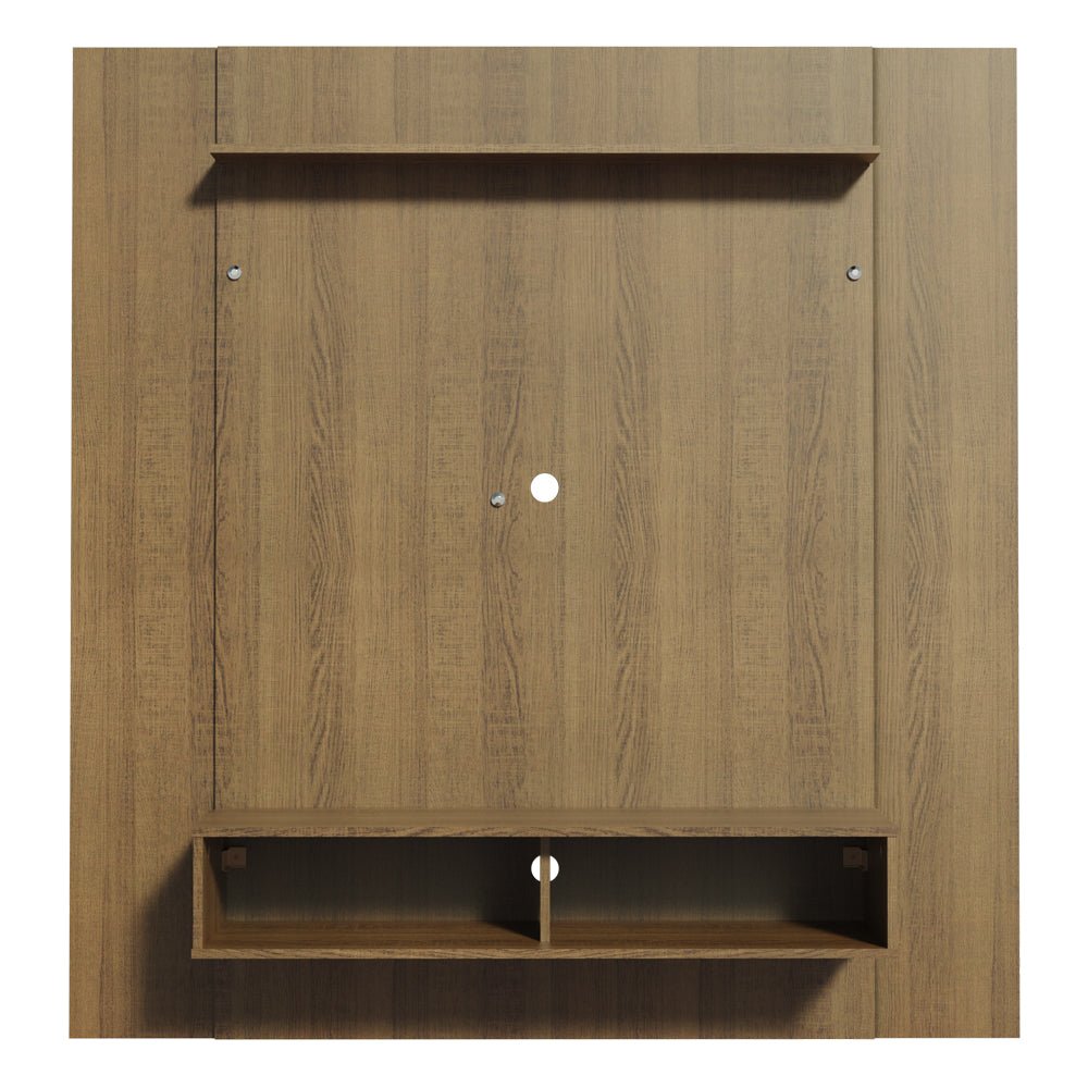 Panel de TV Arizona Marron 130x136cm para TV Hasta 50" Pulgadas con Ranuras para Cables y con Dos Compartimientos - MUEBLES DE TV | Bylmo