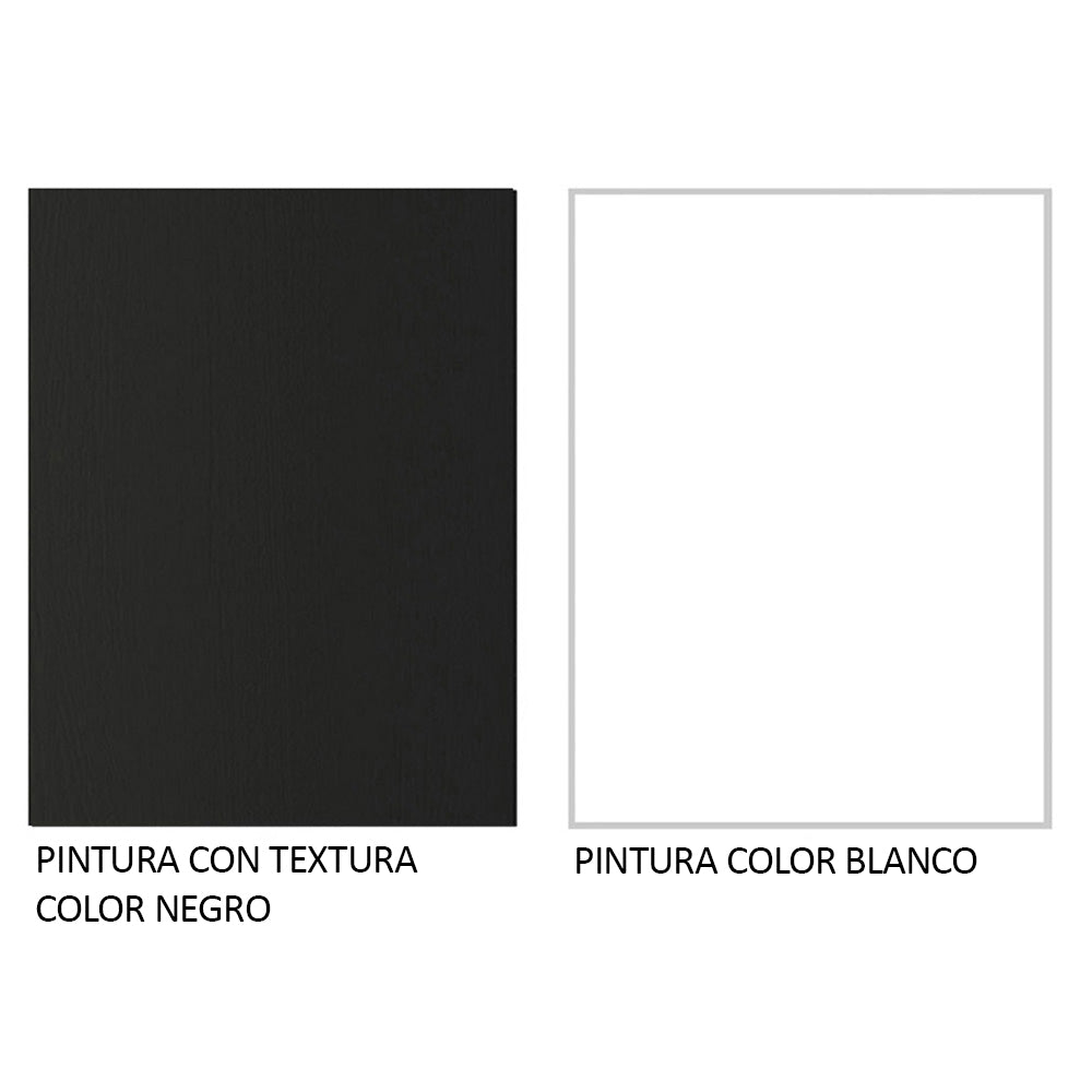 Combo Mueble y Panel de TV Le Mans Negro y Blanco 136x72cm para TV Hasta 55" Pulgadas con Ranuras para Cables y con Dos Compartimientos - MUEBLES DE TV | Bylmo