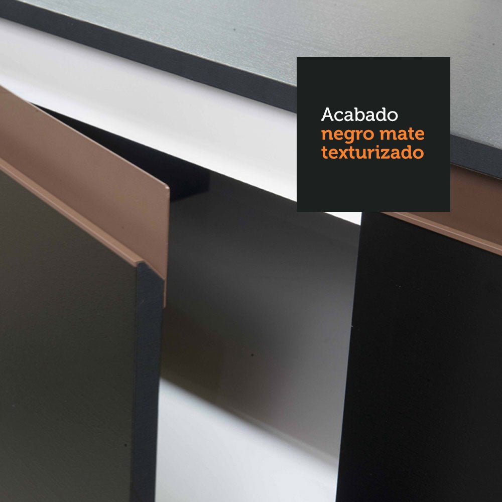Mueble Inferior de Cocina Reims Negro 60x83cm con Mesón de Madera Aglomerada Mdp y sin Estufa - MUEBLES INFERIORES DE COCINA | Bylmo