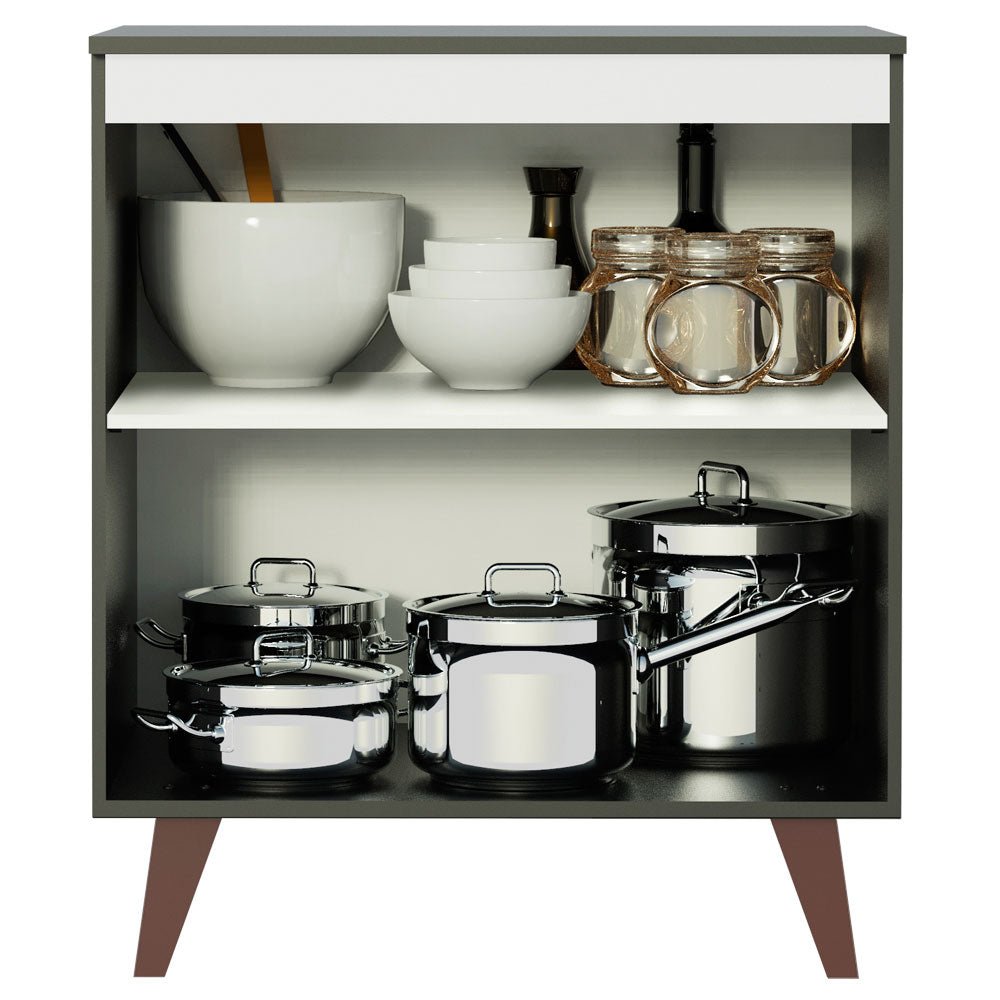 Mueble Inferior de Cocina Reims Negro 70x83cm con Mesón de Madera Aglomerada Mdp y sin Estufa - MUEBLES INFERIORES DE COCINA | Bylmo