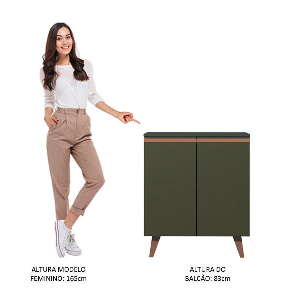 Mueble Inferior de Cocina Reims Negro 70x83cm con Mesón de Madera Aglomerada Mdp y sin Estufa - MUEBLES INFERIORES DE COCINA | Bylmo