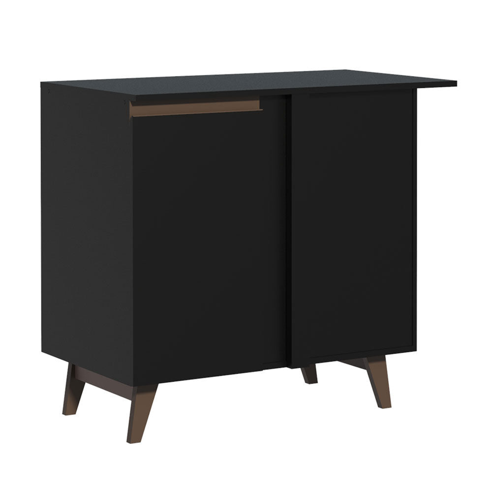 Mueble Inferior de Cocina Esquinero Reims Negro 90x83cm con Mesón de Madera Aglomerada Mdp y sin Estufa - MUEBLES INFERIORES DE COCINA | Bylmo