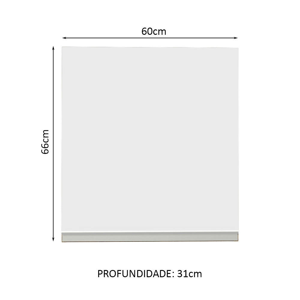 Mueble Superior de Cocina Glamy Marron y Blanco 60x66cm con Dos Entrepaños y con Una Puerta - MUEBLES SUPERIORES DE COCINA | Bylmo