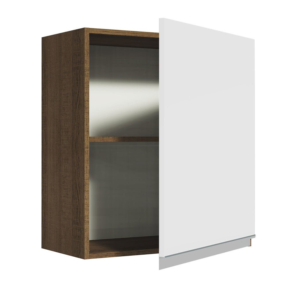 Mueble Superior de Cocina Glamy Marron y Blanco 60x66cm con Dos Entrepaños y con Una Puerta - MUEBLES SUPERIORES DE COCINA | Bylmo
