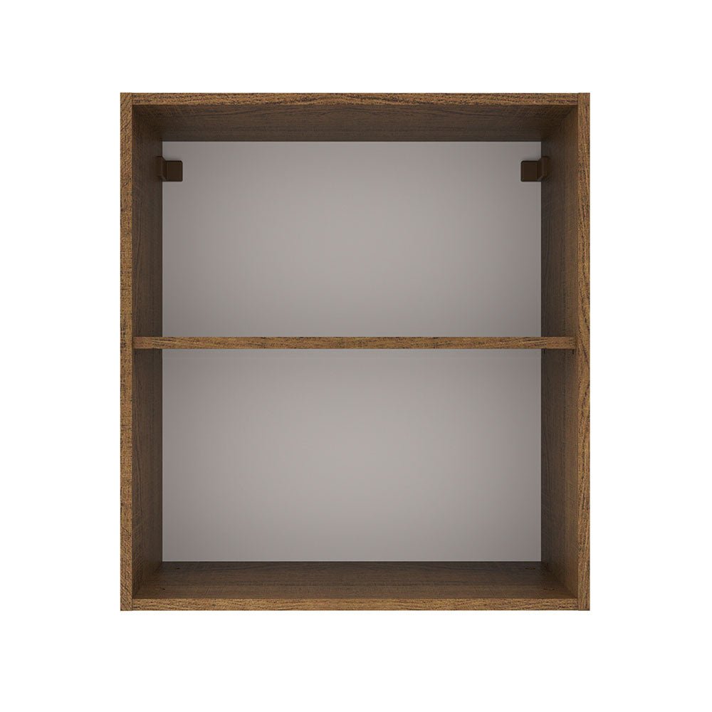 Mueble Superior de Cocina Agata Marron y Crema 60x66cm con Dos Entrepaños y con Una Puerta - MUEBLES SUPERIORES DE COCINA | Bylmo