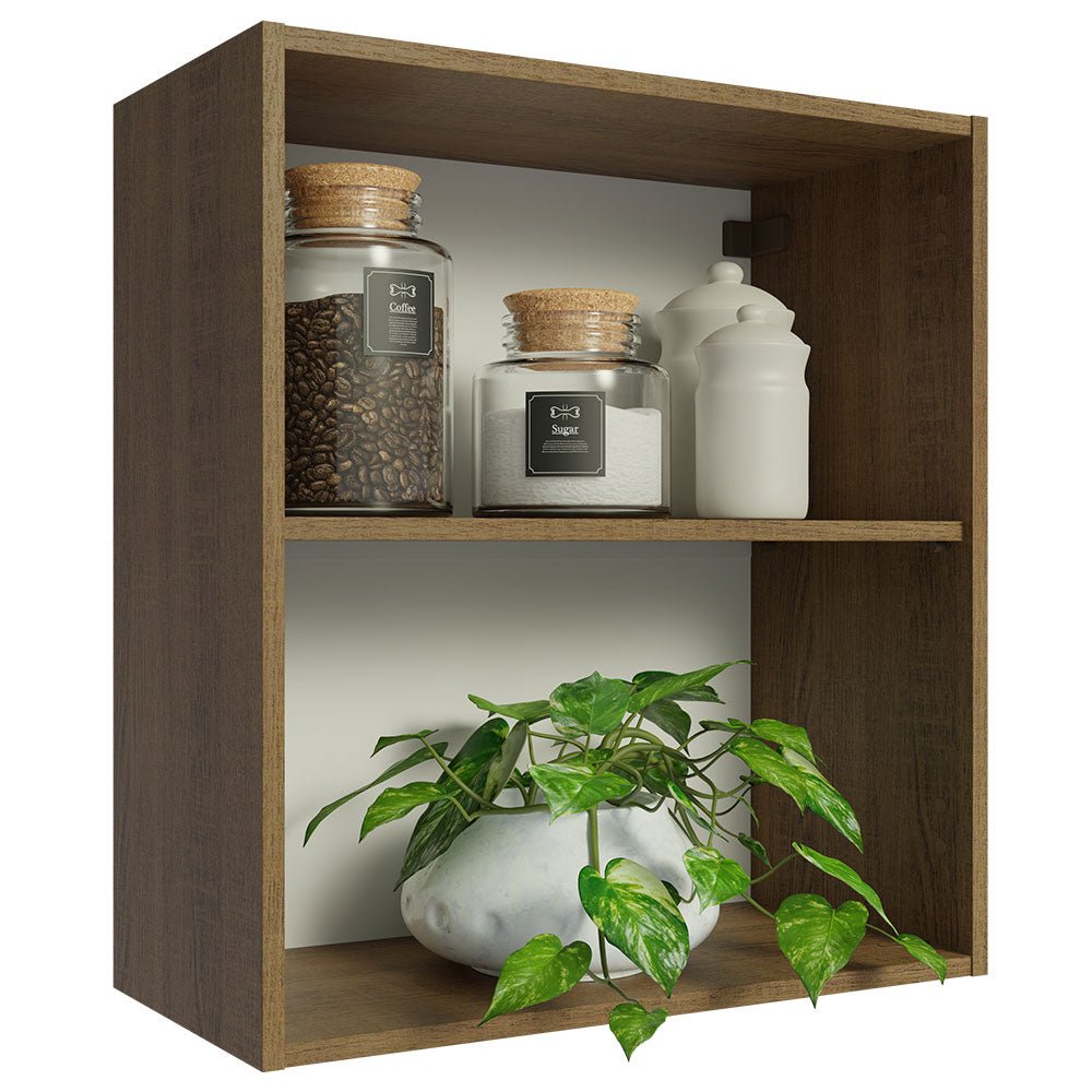 Mueble Superior de Cocina Marron 60x66cm con Dos Entrepaños - MUEBLES SUPERIORES DE COCINA | Bylmo