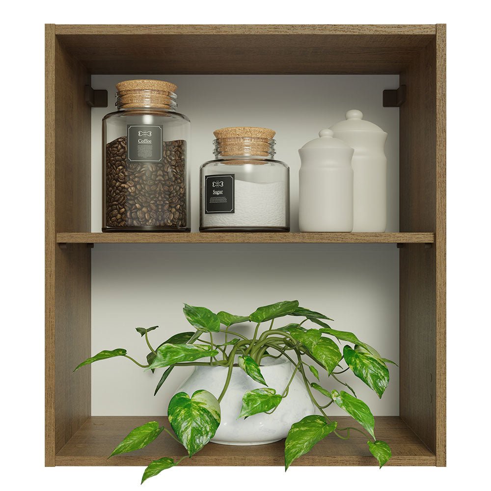 Mueble Superior de Cocina Marron 60x66cm con Dos Entrepaños - MUEBLES SUPERIORES DE COCINA | Bylmo