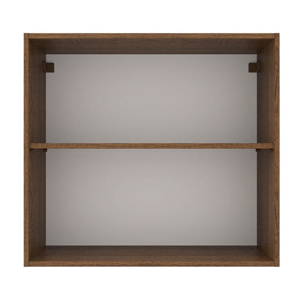 Mueble Superior de Cocina Agata Marron y Blanco 70x66cm con Dos Entrepaños y con Dos Puertas - MUEBLES SUPERIORES DE COCINA | Bylmo
