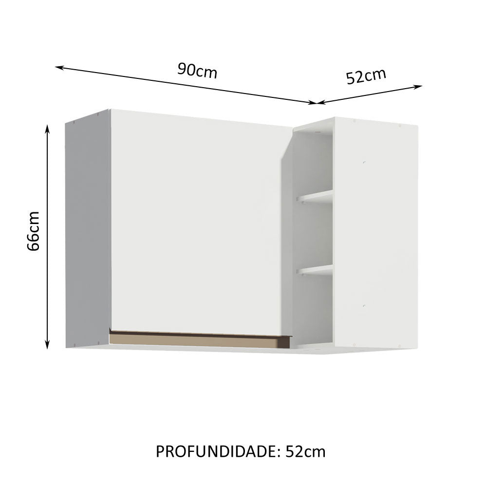 Mueble Superior de Cocina Reims Blanco 90x66cm con Cinco Entrepaños y con Una Puerta - MUEBLES SUPERIORES DE COCINA | Bylmo