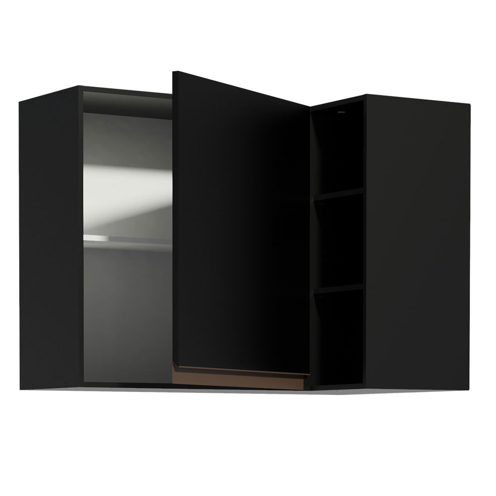 Mueble Superior de Cocina Reims Negro 90x66cm con Cinco Entrepaños y con Una Puerta - MUEBLES SUPERIORES DE COCINA | Bylmo