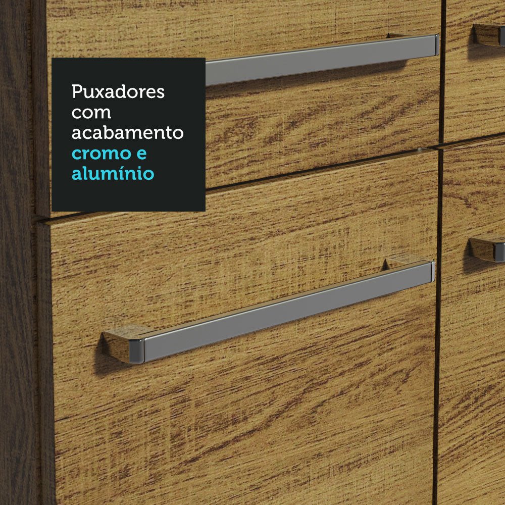 Cocina Integral Modular Emilly Gold Marron 137x186cm con Mesón de Madera Aglomerada Mdp sin Estufa con Un Cajón y con Nueve Entrepaños - COCINAS | Bylmo