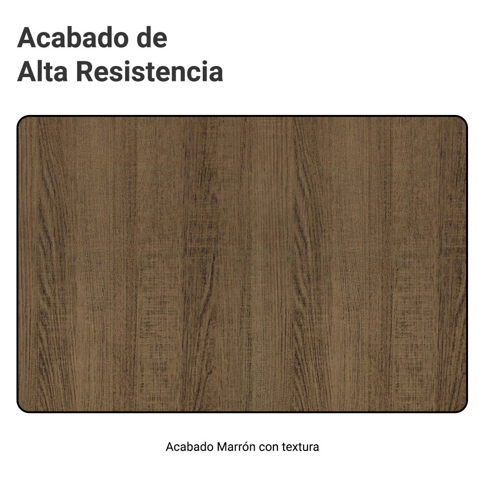 Cocina Integral Modular Emilly Dance Marron 169x186cm con Mesón de Madera Aglomerada Mdp sin Estufa con Un Cajón y con Diez Entrepaños - COCINAS | Bylmo