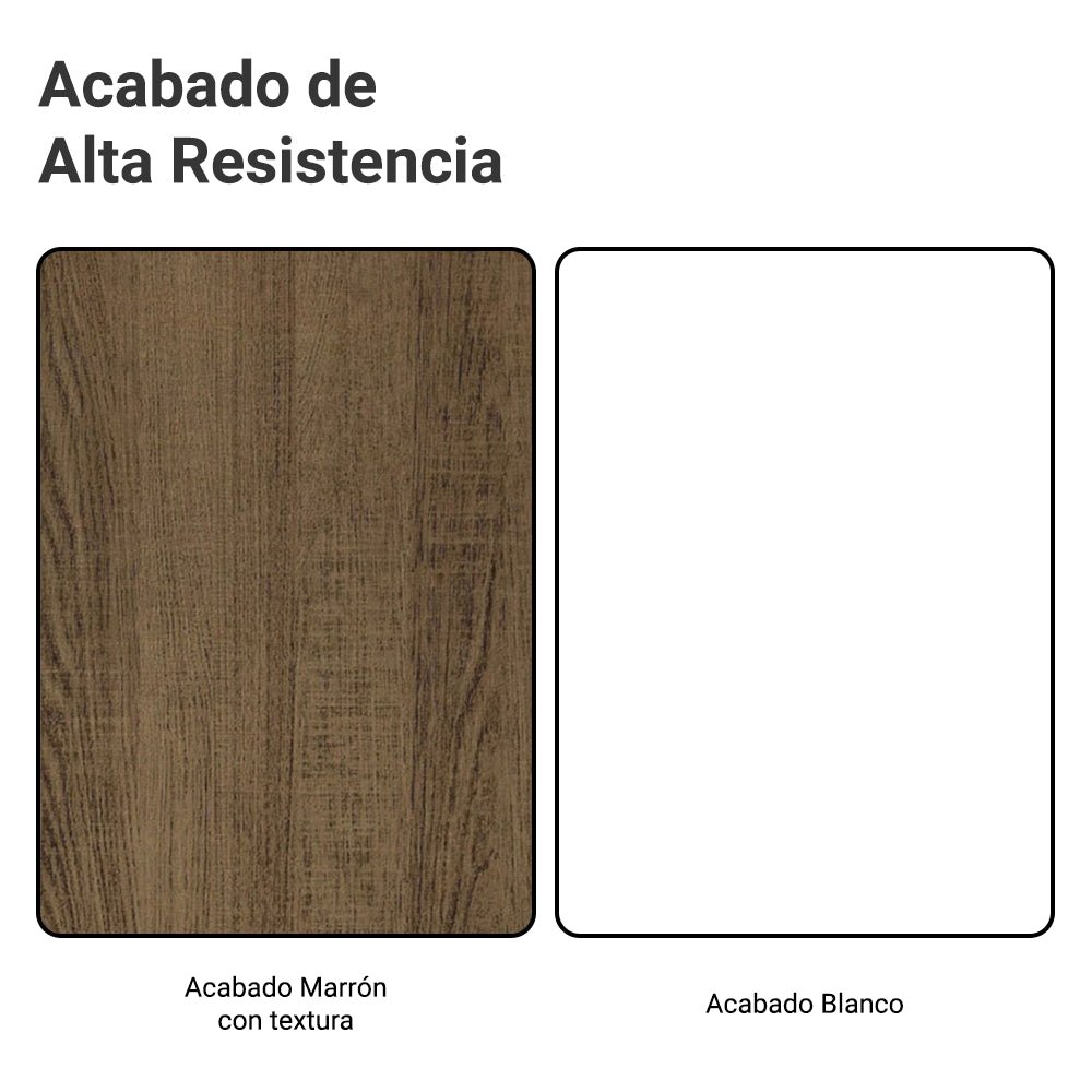 Cocina Integral Modular Glamy Marron y Blanco 240x225cm sin Mesón sin Estufa con Dos Cajones y con Diez Entrepaños - COCINAS | Bylmo