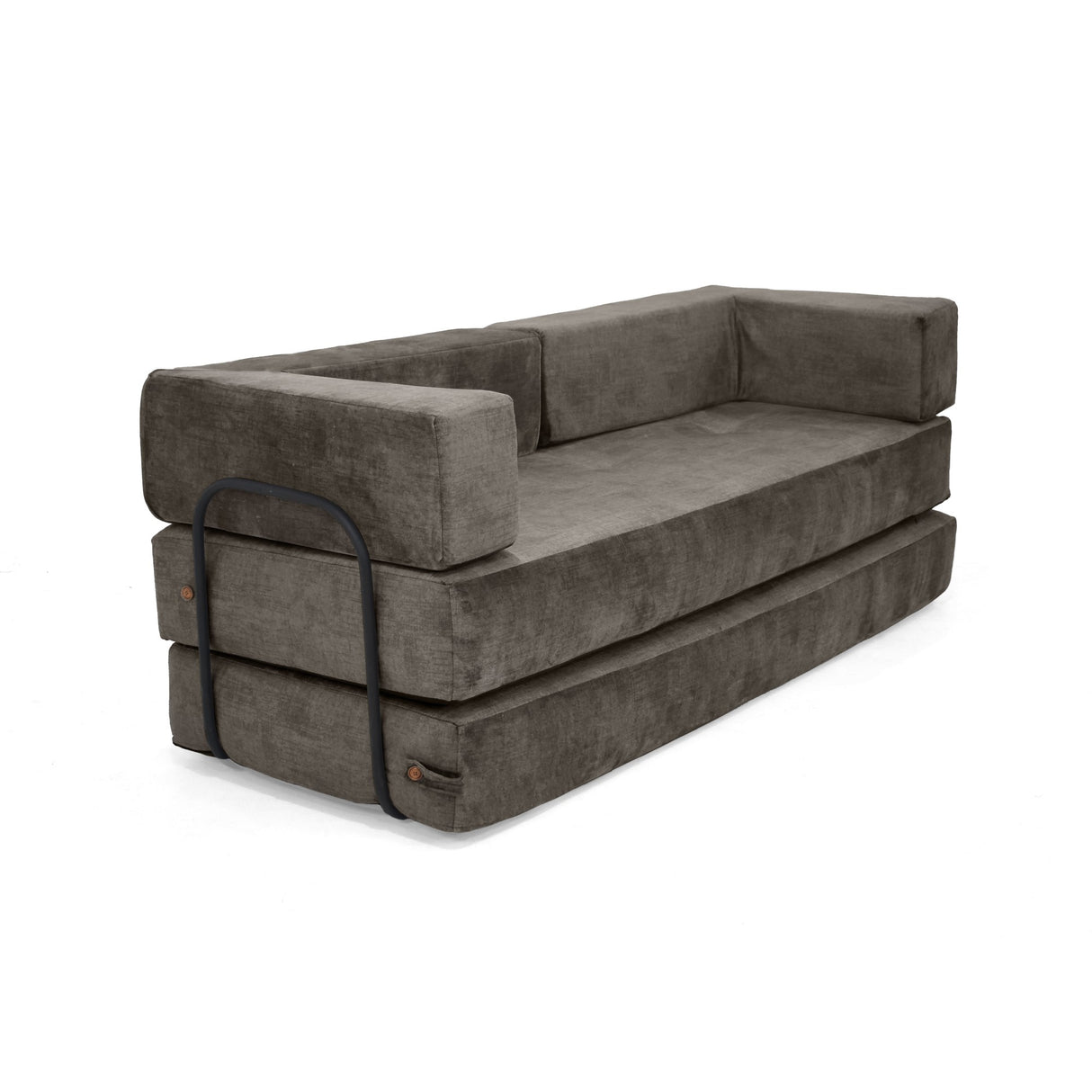 Sofá Cama Nablus Taupe 196x68cm De Tres Puestos y con Apoya Brazos - SOFAS Y POLTRONAS | Bylmo