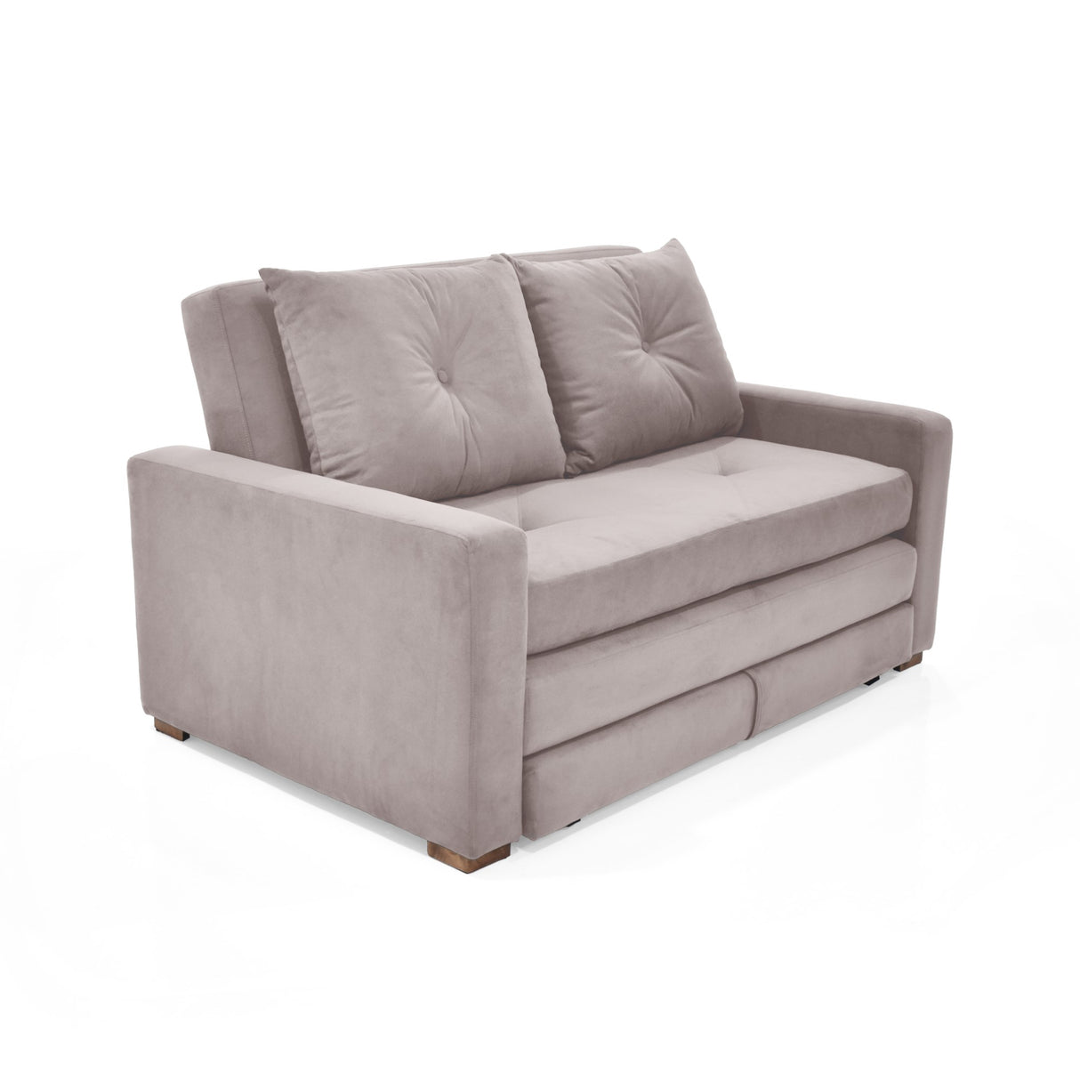 Sofá Cama Torino Taupe 147x87cm De Dos Puestos Reclinable y con Apoya Brazos - SOFAS Y POLTRONAS | Bylmo