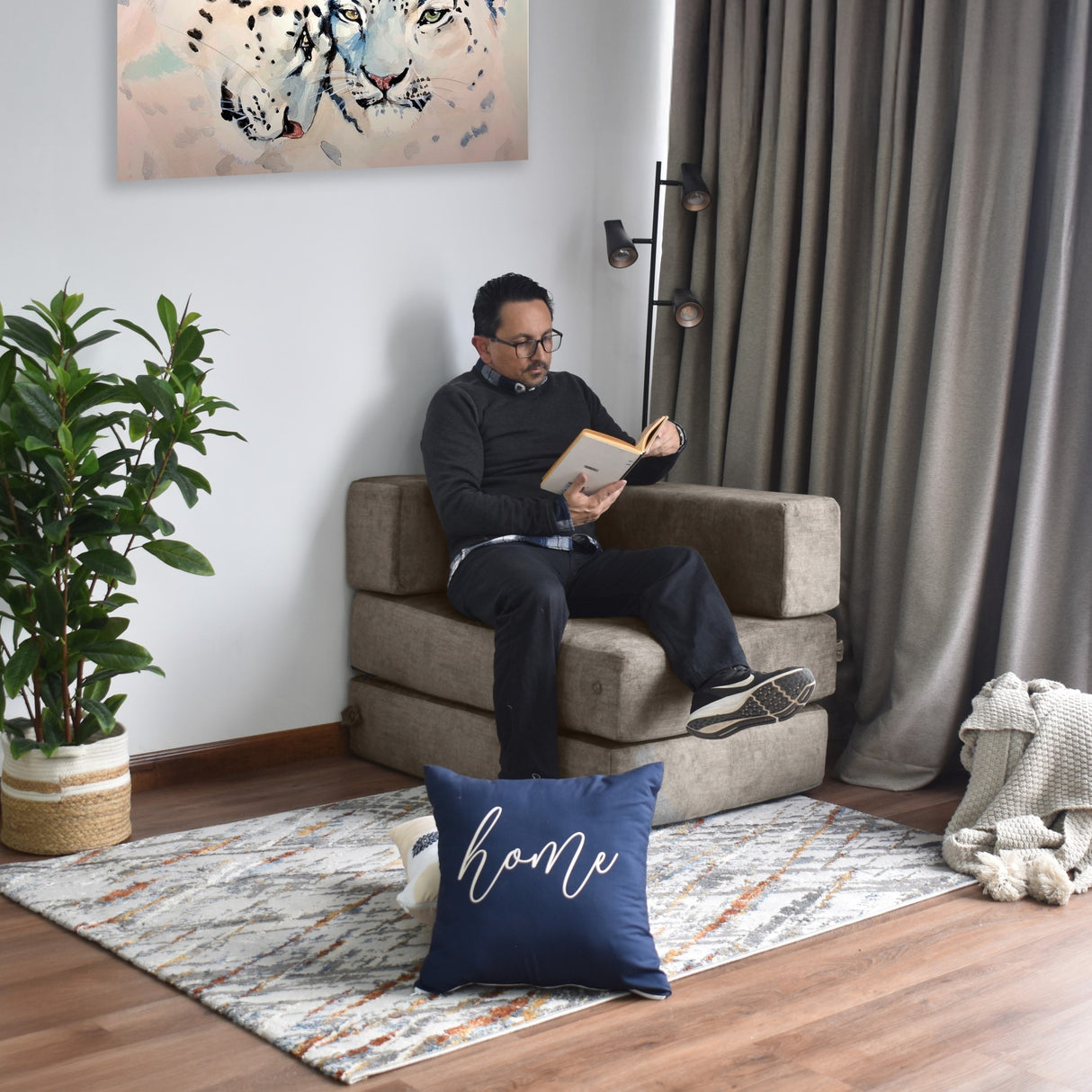 Poltrona Nablus Taupe 96x68cm De Un Puesto y con Apoya Brazos - SOFAS Y POLTRONAS | Bylmo