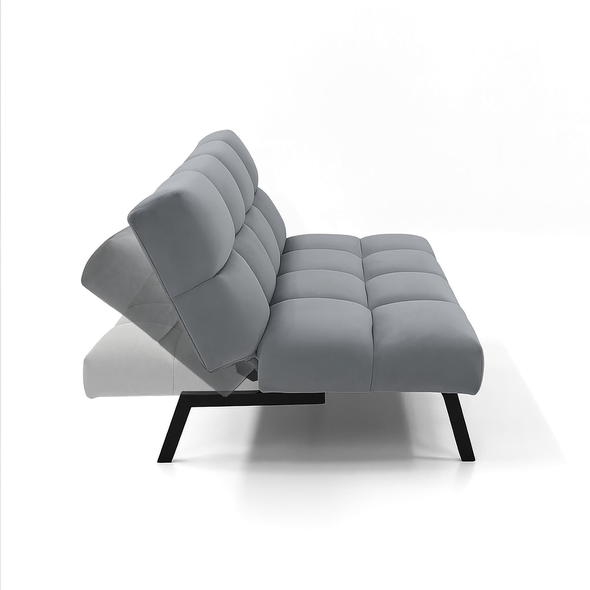 Sofá Cama Nivala Gris 187x83cm De Tres Puestos Reclinable y sin Apoya Brazos - SOFAS Y POLTRONAS | Bylmo