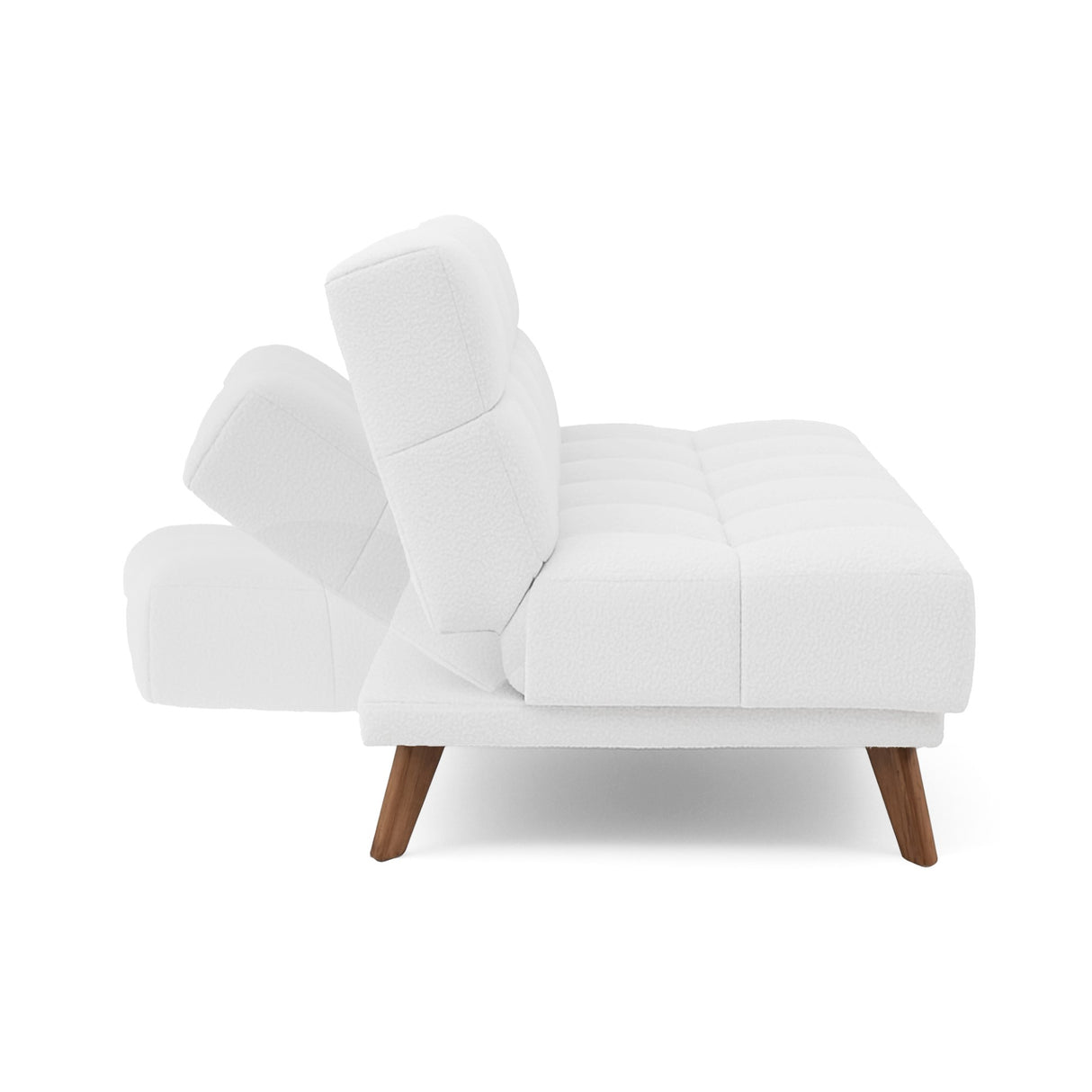 Sofá Cama Nubo Blanco y Matiz Caoba 178x82cm De Tres Puestos Reclinable y sin Apoya Brazos - SOFAS Y POLTRONAS | Bylmo