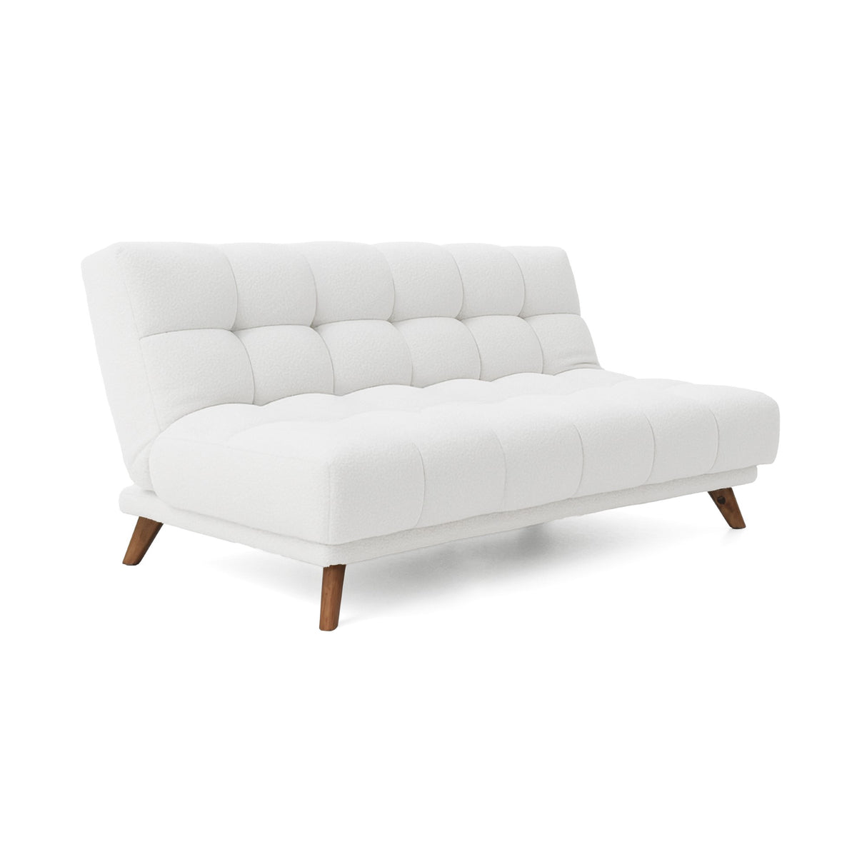 Sofá Cama Nubo Blanco y Matiz Caoba 178x82cm De Tres Puestos Reclinable y sin Apoya Brazos - SOFAS Y POLTRONAS | Bylmo
