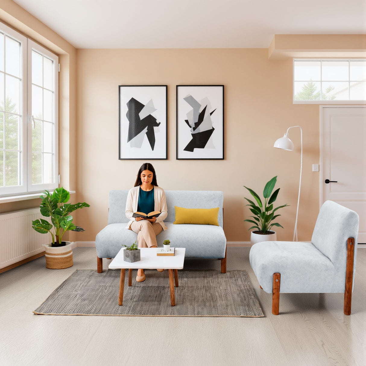 Poltrona Dubi Plata 63x73cm De Un Puesto y sin Apoya Brazos - SOFAS Y POLTRONAS | Bylmo