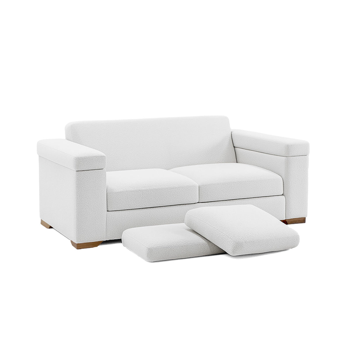 Sofá Montenegro Blanco 207x82cm De Tres Puestos y con Apoya Brazos - SOFAS Y POLTRONAS | Bylmo