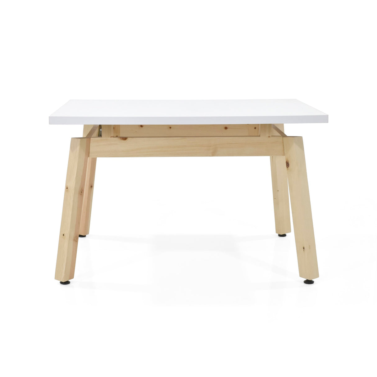 Mesa de Comedor Tyrone Blanco y Matiz Natural 120x76cm Cuadrado de Cuatro Puestos sin Sillas - COMEDORES | Bylmo