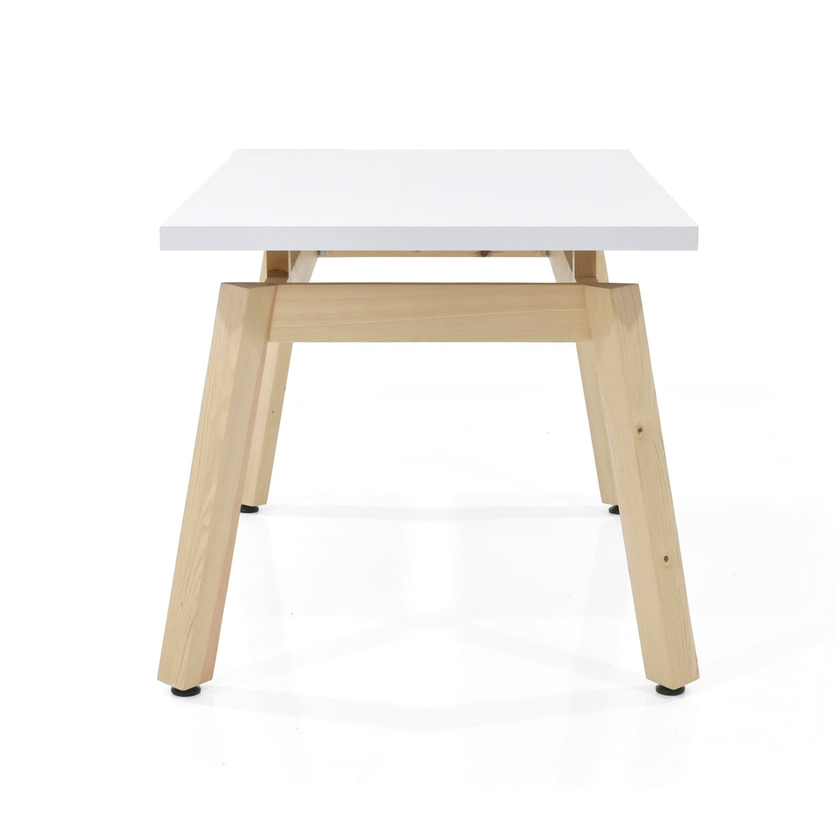 Mesa de Comedor Tyrone Blanco y Matiz Natural 120x76cm Cuadrado de Cuatro Puestos sin Sillas - COMEDORES | Bylmo