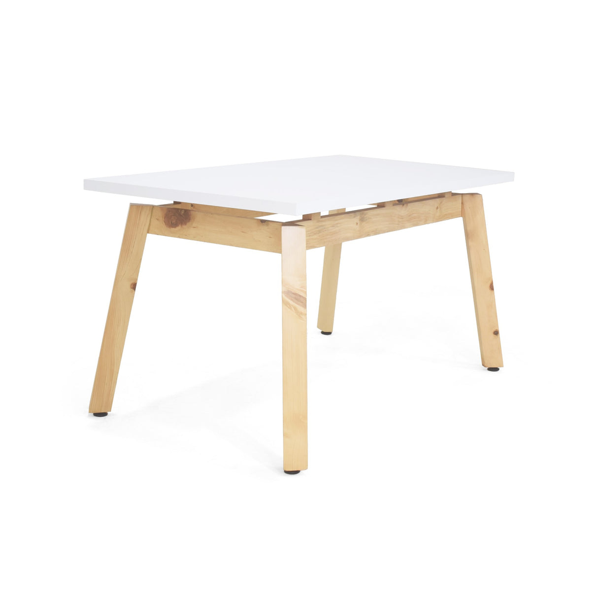 Mesa de Comedor Tyrone Blanco y Matiz Natural 150x76cm Cuadrado de Seis Puestos sin Sillas - COMEDORES | Bylmo