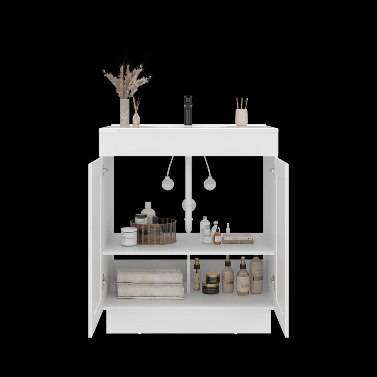 Mueble para Lavamanos Baluarte Blanco 76.2x86.3cm Individual con Lavamanos Empotrado y con Dos Puertas - MUEBLES PARA LAVAMANOS | Bylmo