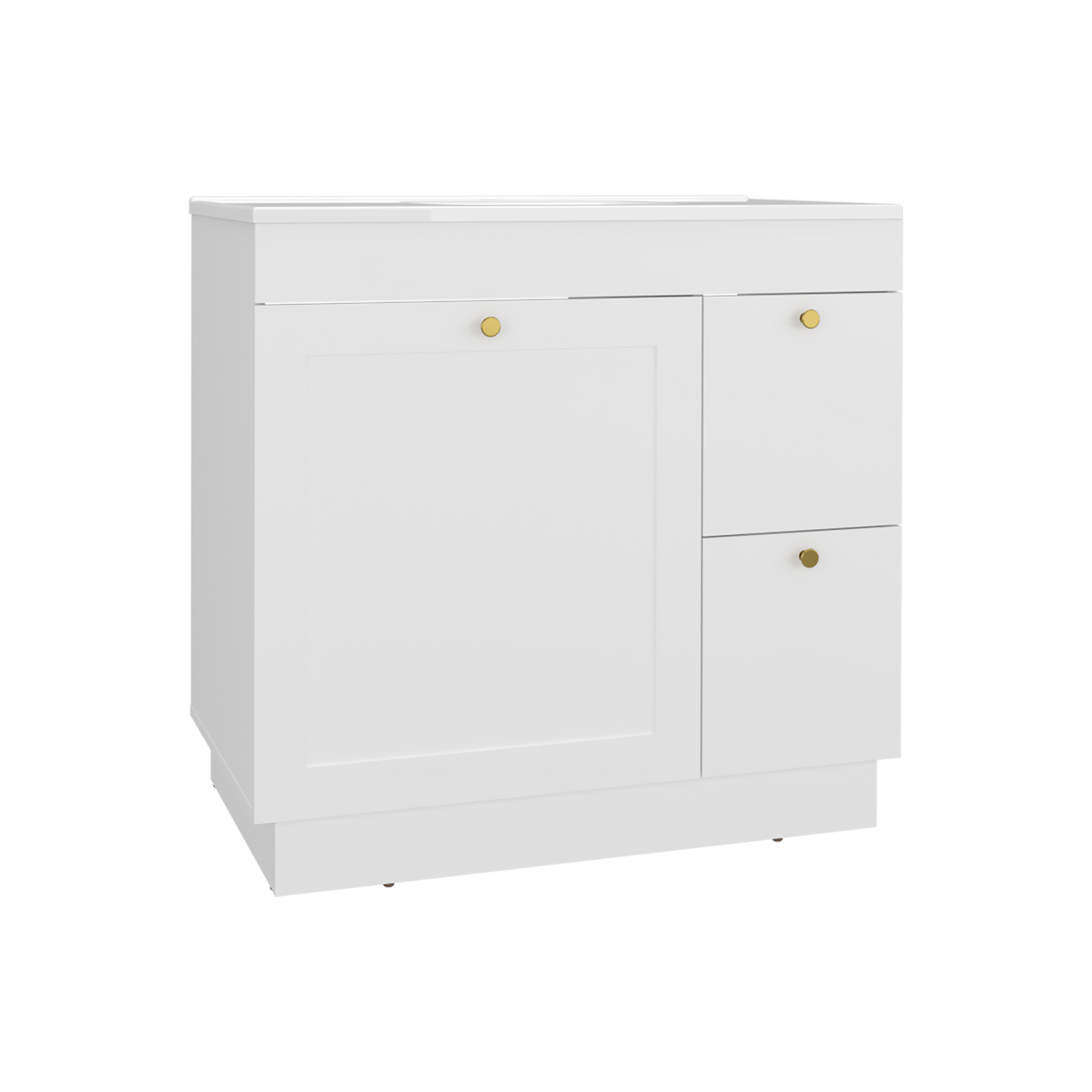 Mueble para Lavamanos Baluarte Blanco 91.7x86.3cm Individual con Lavamanos Empotrado y con Tres Puertas - MUEBLES PARA LAVAMANOS | Bylmo
