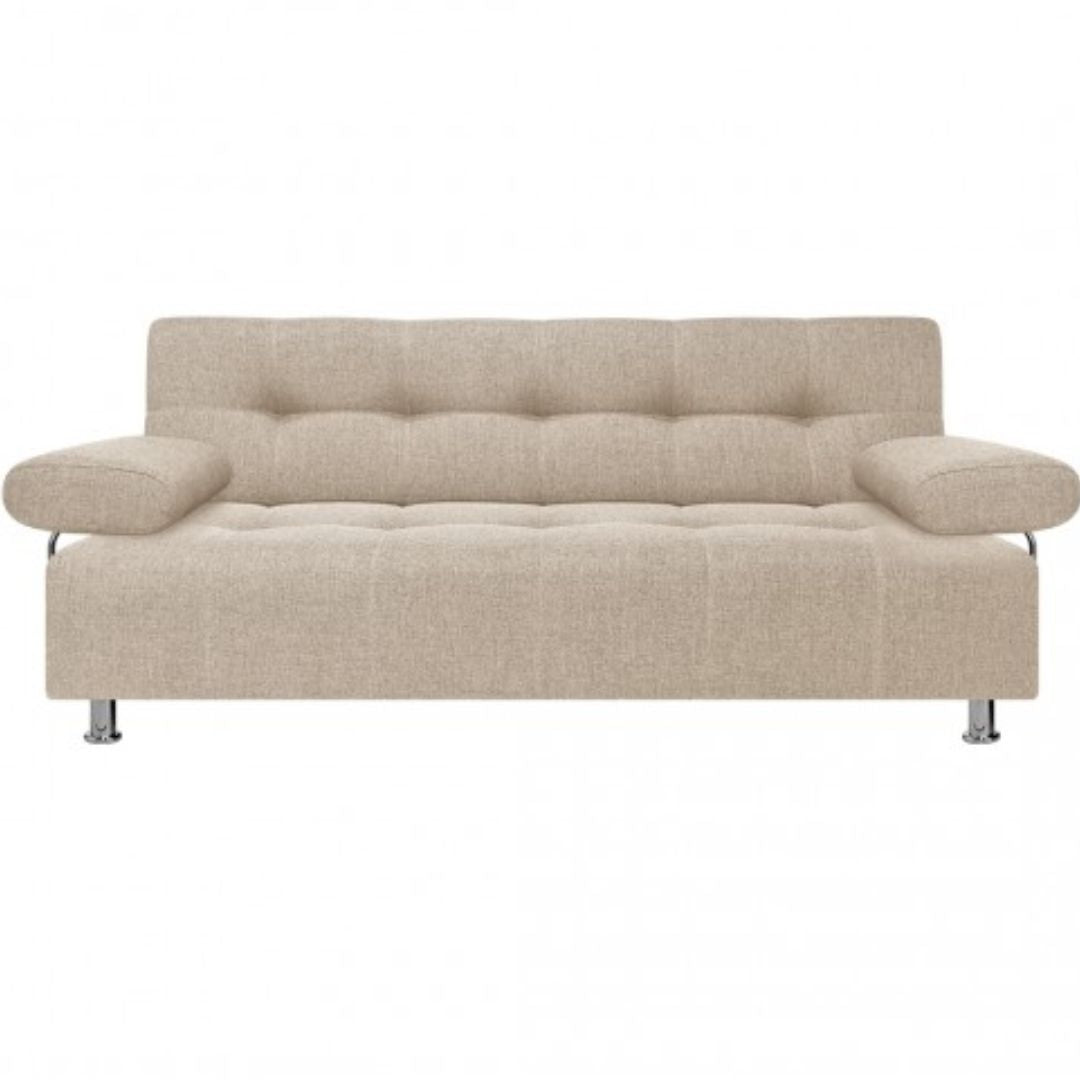 Sofá Cama Milan Beige 180x30cm de Tres Puestos Reclinable Con Tapizado Acolchado y Antifluido - SOFAS Y POLTRONAS | Bylmo
