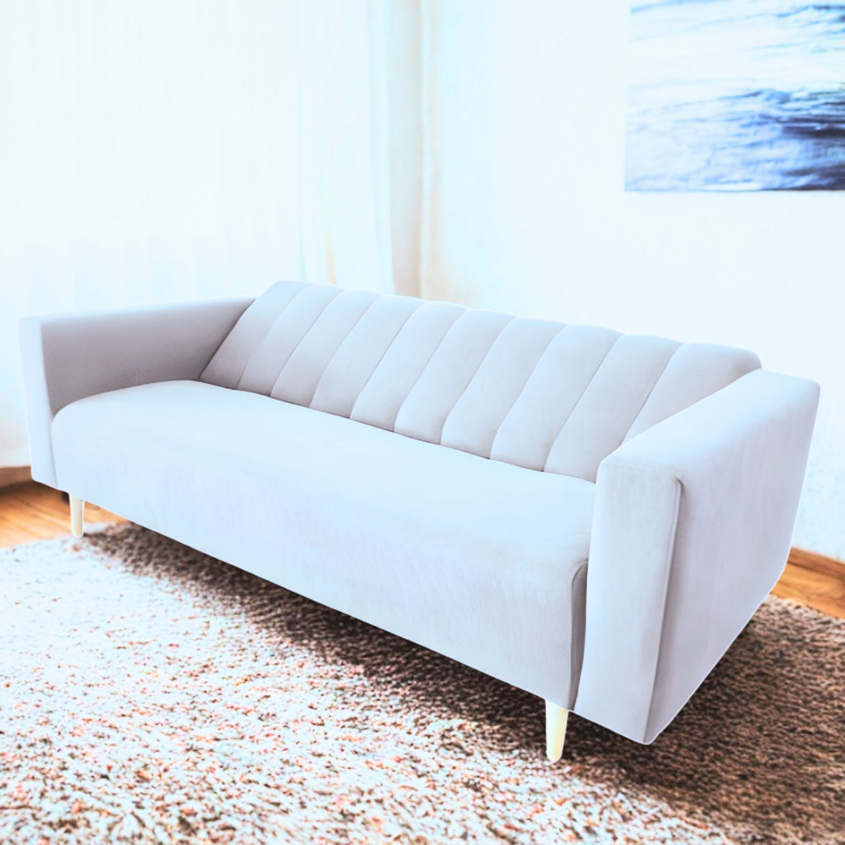 Sofá Cama Split plata 200x30cm de Tres Puestos Reclinable Con Tapizado Acolchado y Antifluido - SOFAS Y POLTRONAS | Bylmo