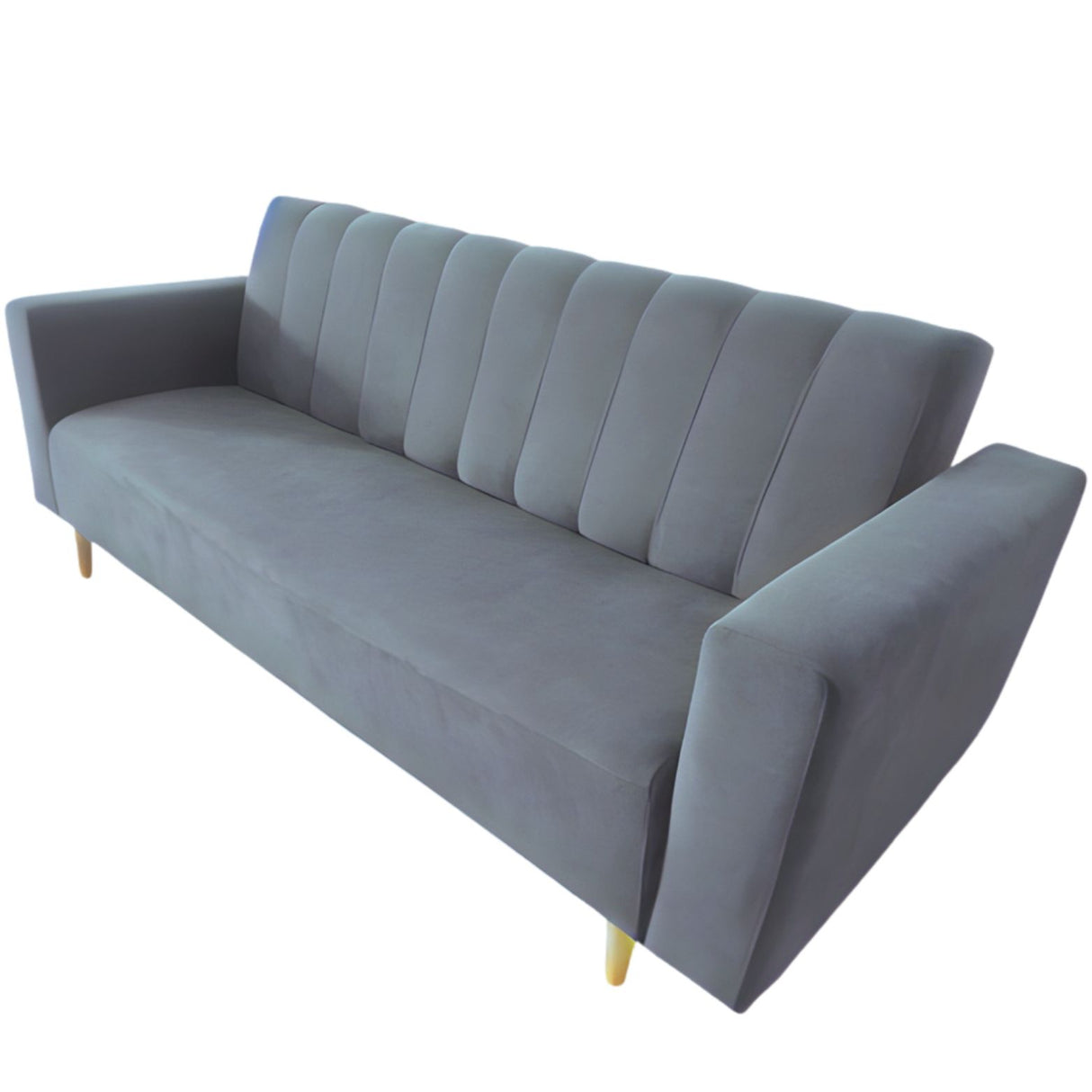 Sofá Cama Split gris 200x30cm de Tres Puestos Reclinable Con Tapizado Acolchado y Antifluido - SOFAS Y POLTRONAS | Bylmo