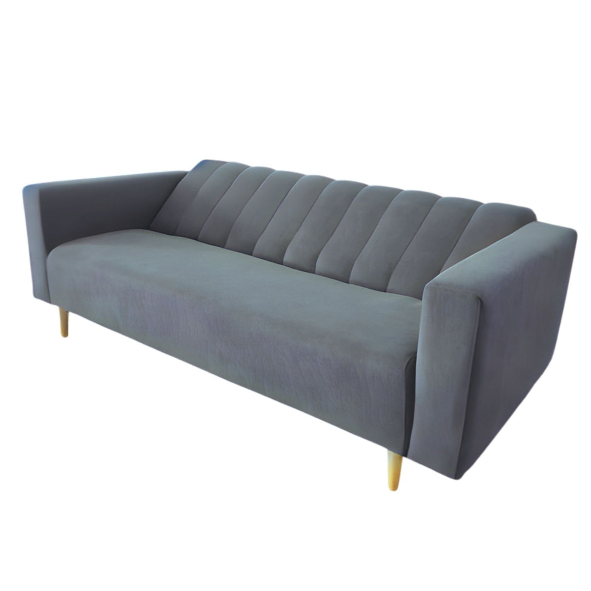 Sofá Cama Split gris 200x30cm de Tres Puestos Reclinable Con Tapizado Acolchado y Antifluido - SOFAS Y POLTRONAS | Bylmo