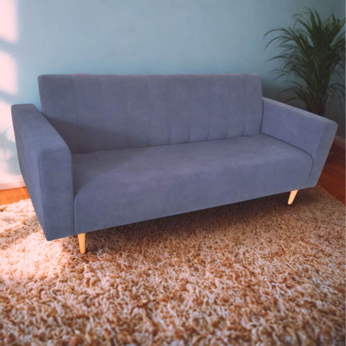 Sofá Cama Split gris 200x30cm de Tres Puestos Reclinable Con Tapizado Acolchado y Antifluido - SOFAS Y POLTRONAS | Bylmo