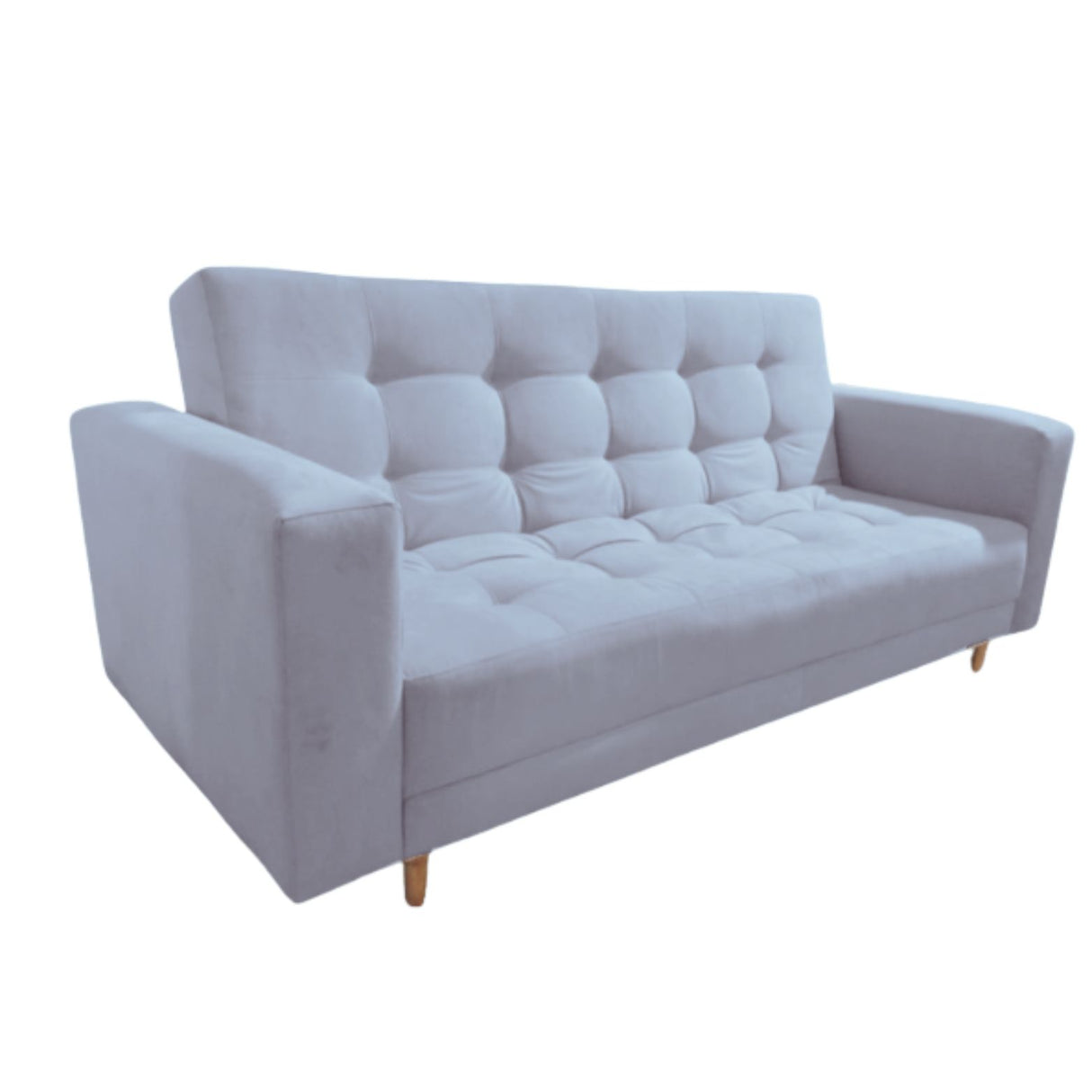 Sofá Cama Munich Plata 200x30cm de Tres Puestos Reclinable Con Tapizado Acolchado y Antifluido - SOFAS Y POLTRONAS | Bylmo