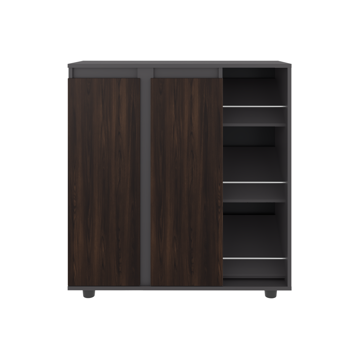 Zapatero Houck Plomo Y Nogal 86.5x91.5cm Vertical de Tres Niveles para Once Zapatos - ZAPATEROS | Bylmo