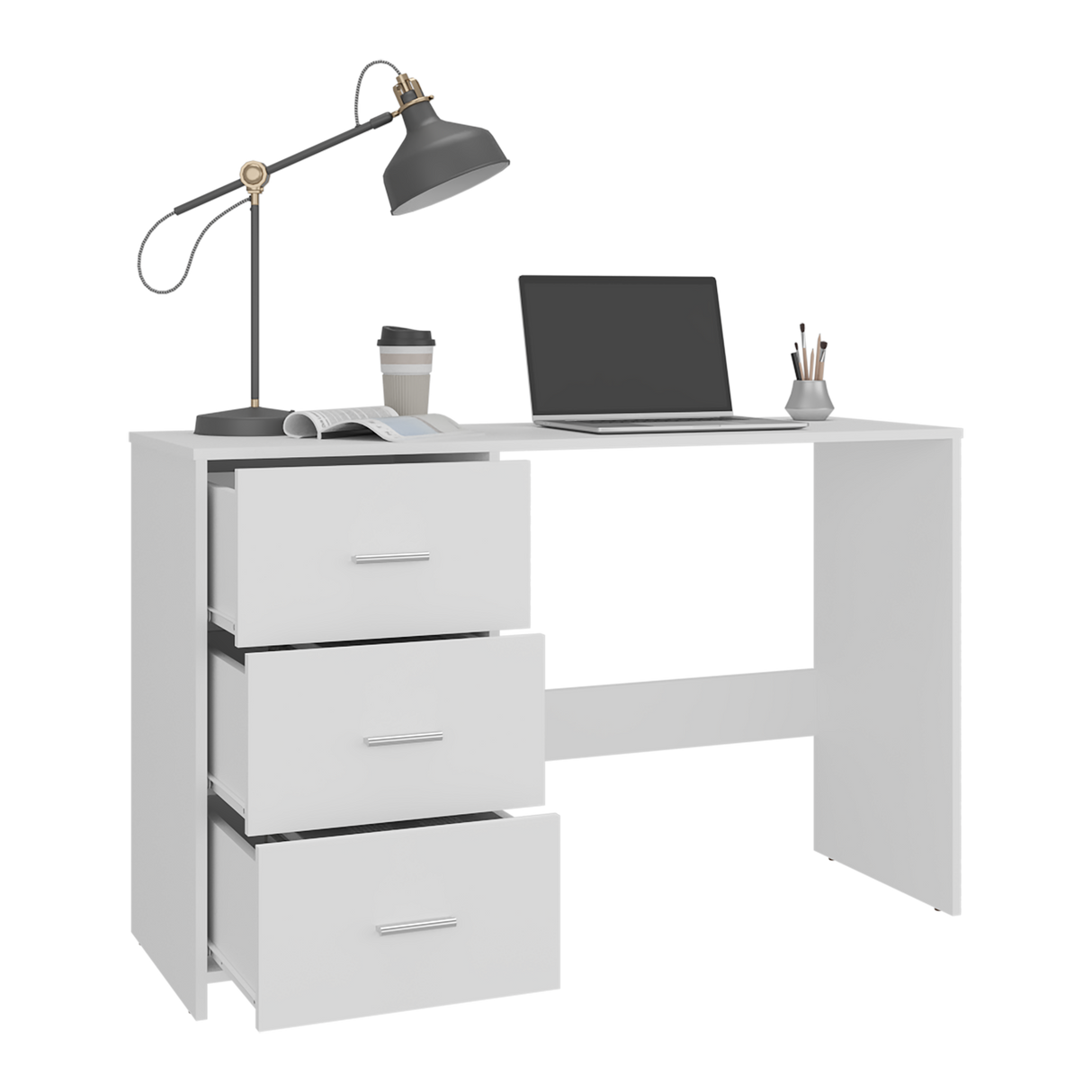 Escritorio Eco Blanco 120.8x76.2cm con Tres Cajones y con Archivador - ESCRITORIOS | Bylmo