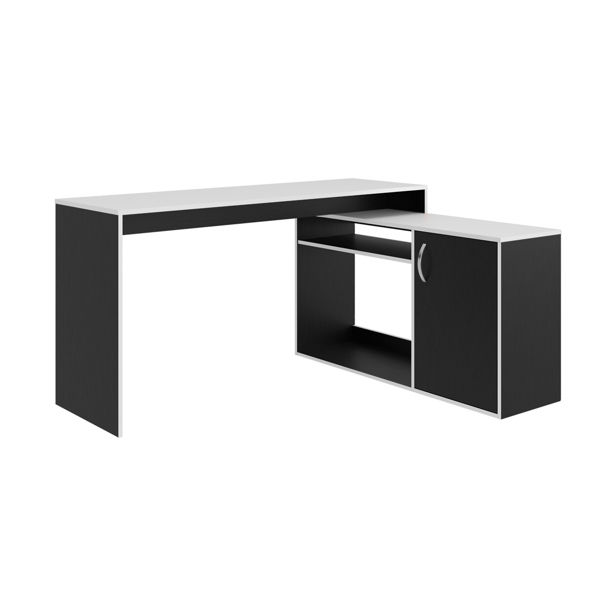 Escritorio Gamer Axis Wengue Y Blanco 150x77.1cm con Organizador de Libros - ESCRITORIOS | Bylmo