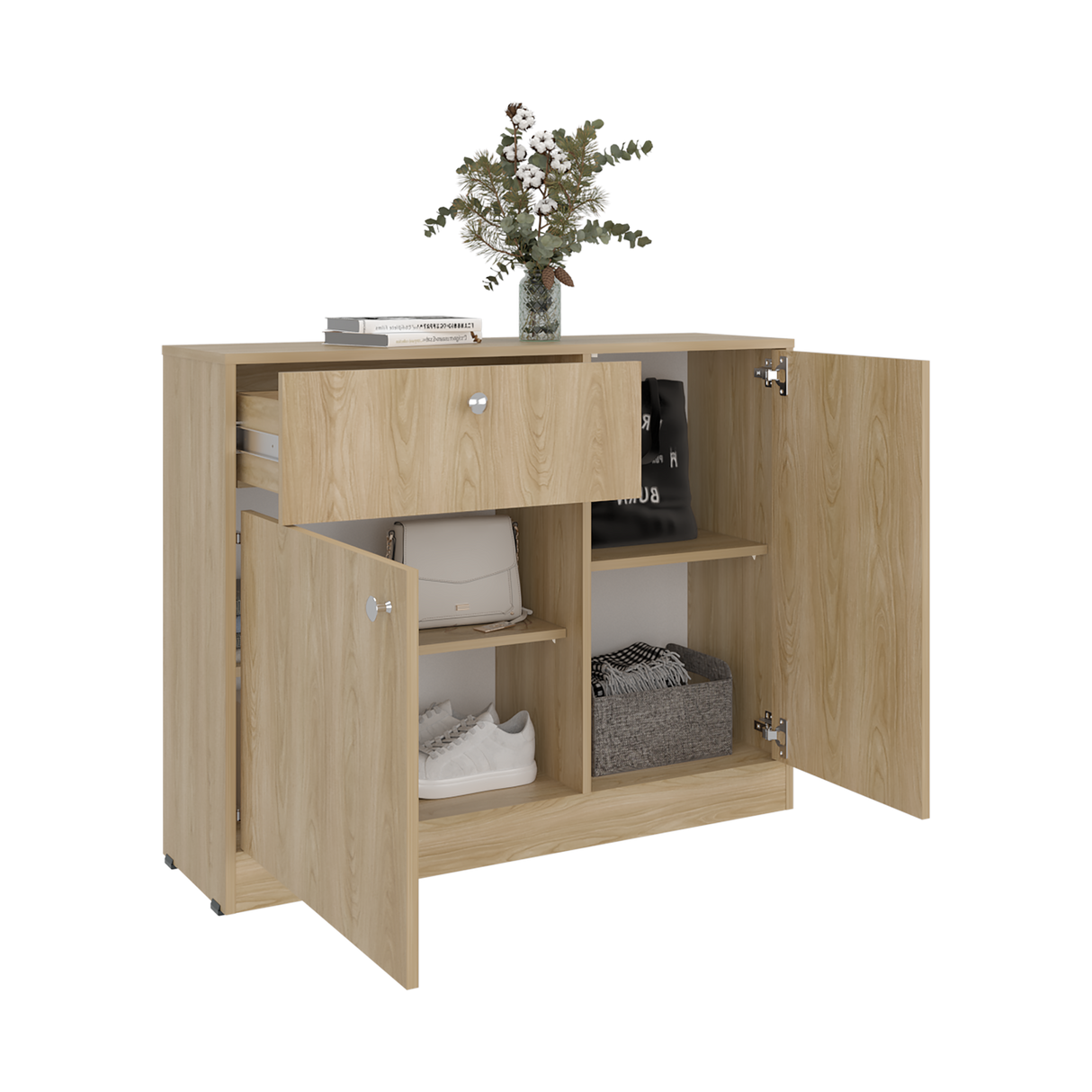 Cómoda Praga Fresno 100x80cm de Dos Hileras con Un Cajón - CAJONERAS Y COMODAS | Bylmo