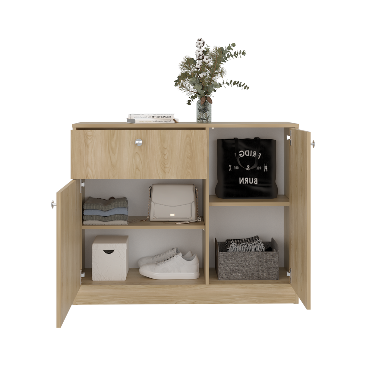 Cómoda Praga Fresno 100x80cm de Dos Hileras con Un Cajón - CAJONERAS Y COMODAS | Bylmo