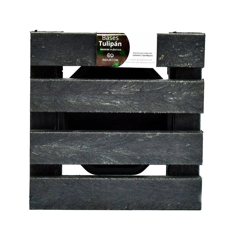 Base para Materas Exterior Tulipán Negro 23x5cm Cuadrado con Rodachines Apto Para Intemperie - BASES PARA MATERAS DE EXTERIOR | Bylmo