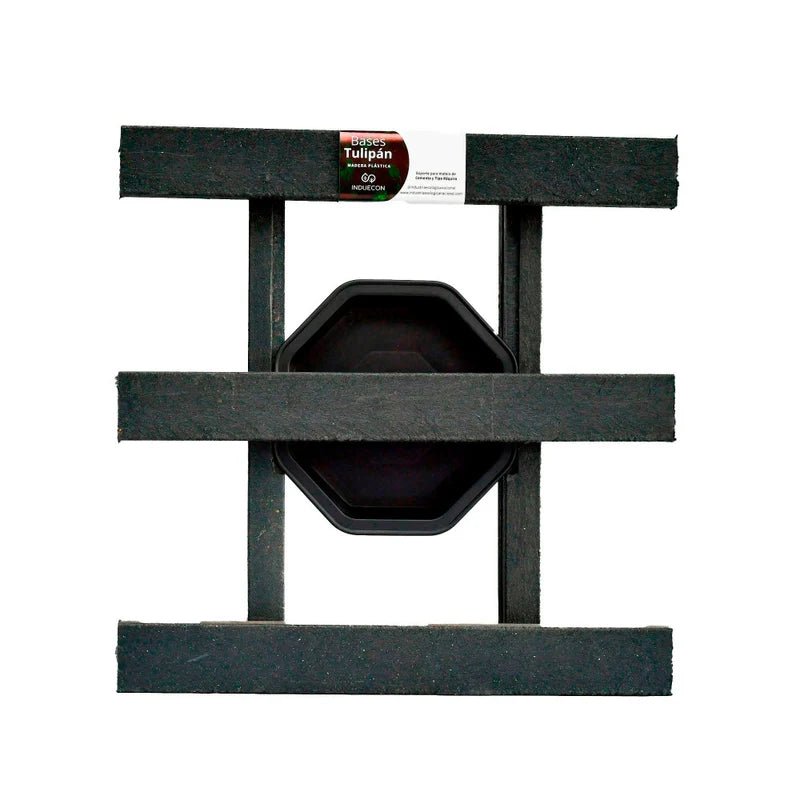 Base para Materas Exterior Tulipán Negro 35x5cm Cuadrado Apto Para Intemperie - BASES PARA MATERAS DE EXTERIOR | Bylmo