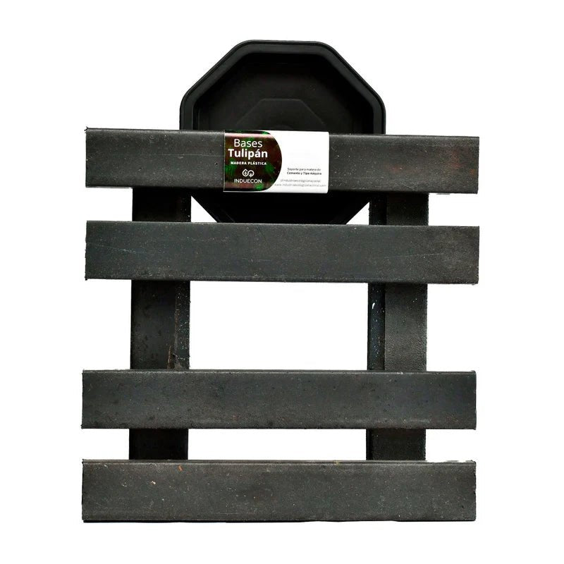 Base para Materas Exterior Tulipán Negro 35x10cm Cuadrado con Rodachines Apto Para Intemperie - BASES PARA MATERAS DE EXTERIOR | Bylmo