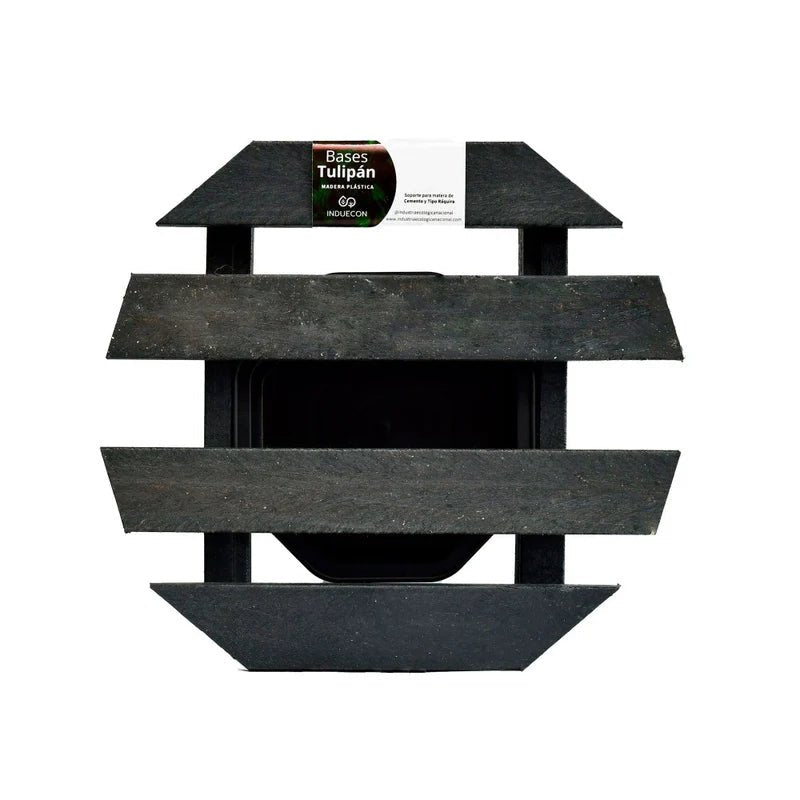 Base para Materas Exterior Tulipán Negro 30x5cm Circular Apto Para Intemperie - BASES PARA MATERAS DE EXTERIOR | Bylmo