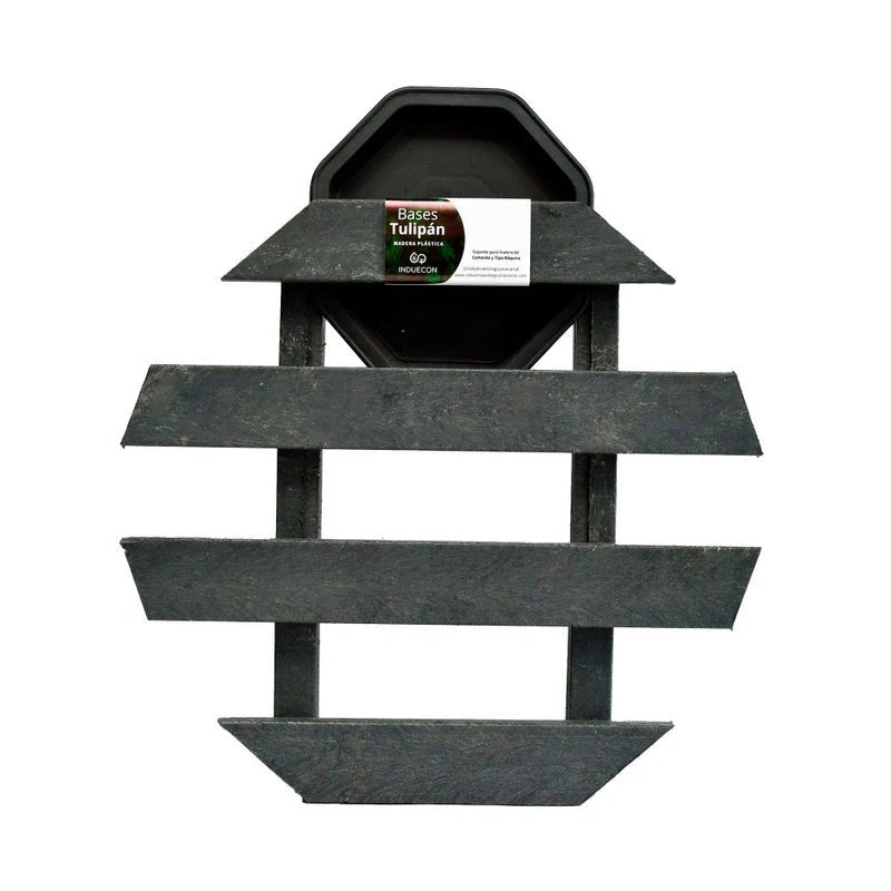 Base para Materas Exterior Tulipán Negro 35x5cm Circular Apto Para Intemperie - BASES PARA MATERAS DE EXTERIOR | Bylmo