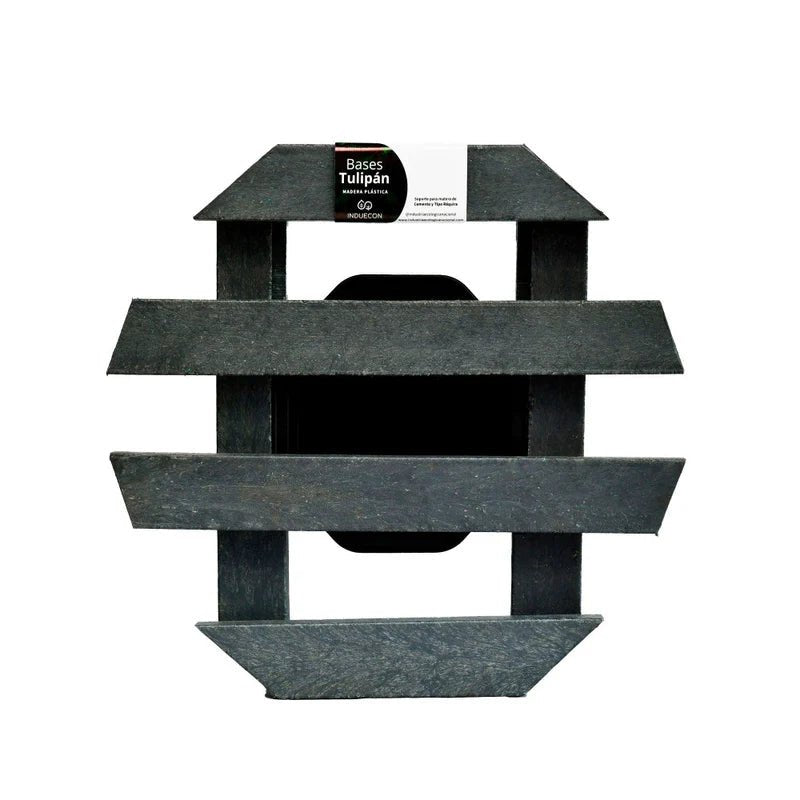 Base para Materas Livianas Exterior Tulipán Negro 35x10cm Circular Apto Para Intemperie - BASES PARA MATERAS DE EXTERIOR | Bylmo