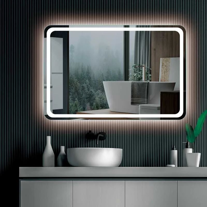 Espejo de Pared Napoles Natural 60x80cm Rectangular Sin Marco y con Iluminación - ESPEJOS DE PARED | Bylmo